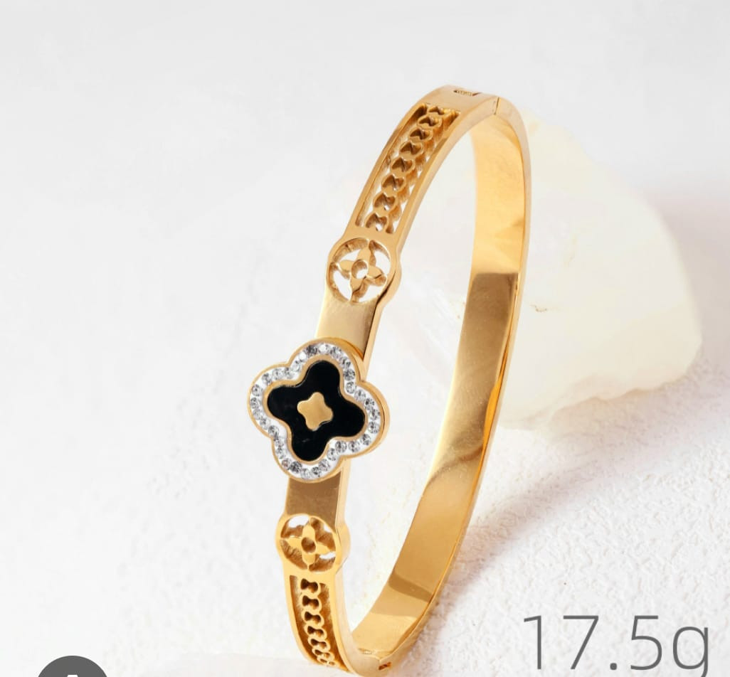 Gold plated Anti Tarnish Rhodium plated  Adjustable Bangle