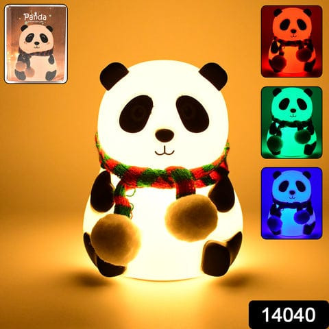 Panda 7-Color LED Silicone Touch Lamp with Rechargeable Night light and Touch Gesture for Kids’ Room, Soft Glow Decor for a Peaceful Sleep and an Adorable Christmas Gift