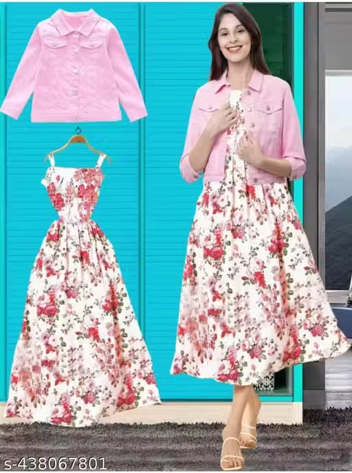 FLOWRAL DRESS + PINK JKT