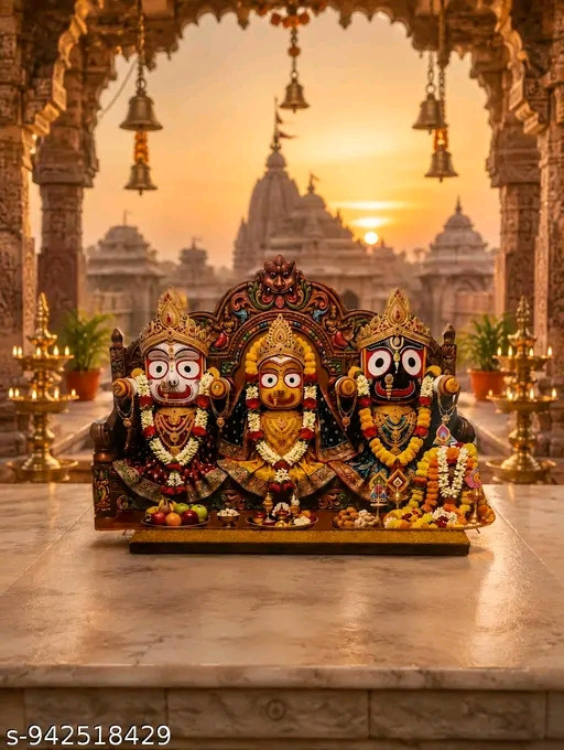 6 inch jagganath ji stand best for decor or puja pack opf 1 multicoloured